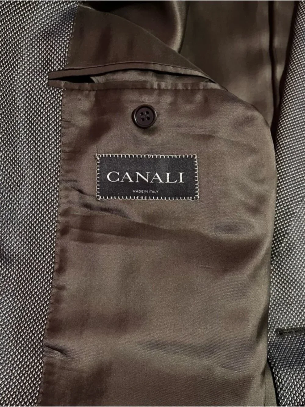 Canali Brown Label Silk Wool Sport Coat Brown Sheen Italy Luxury Blazer Men’s 44
